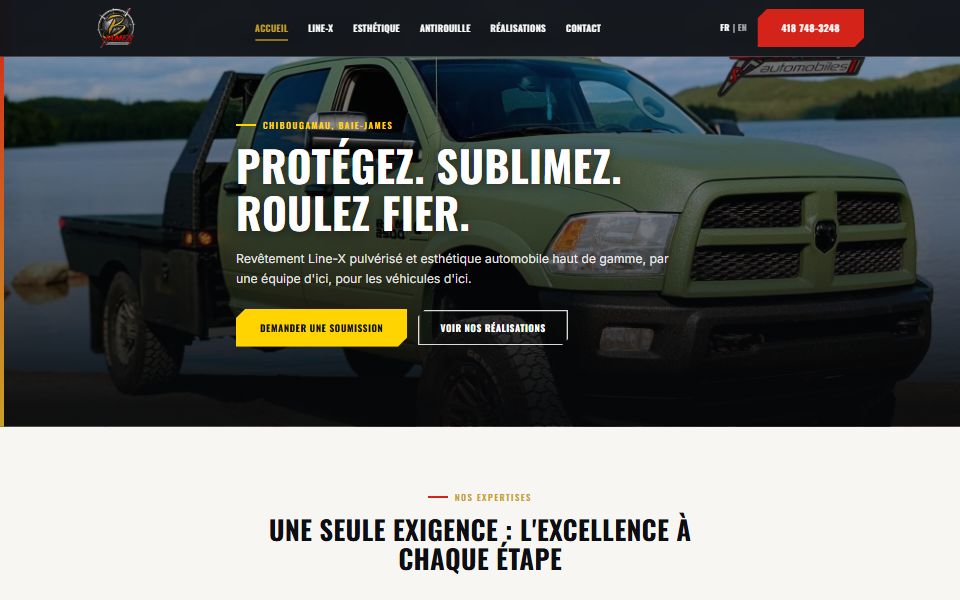 Page d'accueil de Baie-James Automobiles