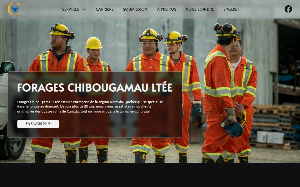 Page d'accueil de Forages Chibougamau