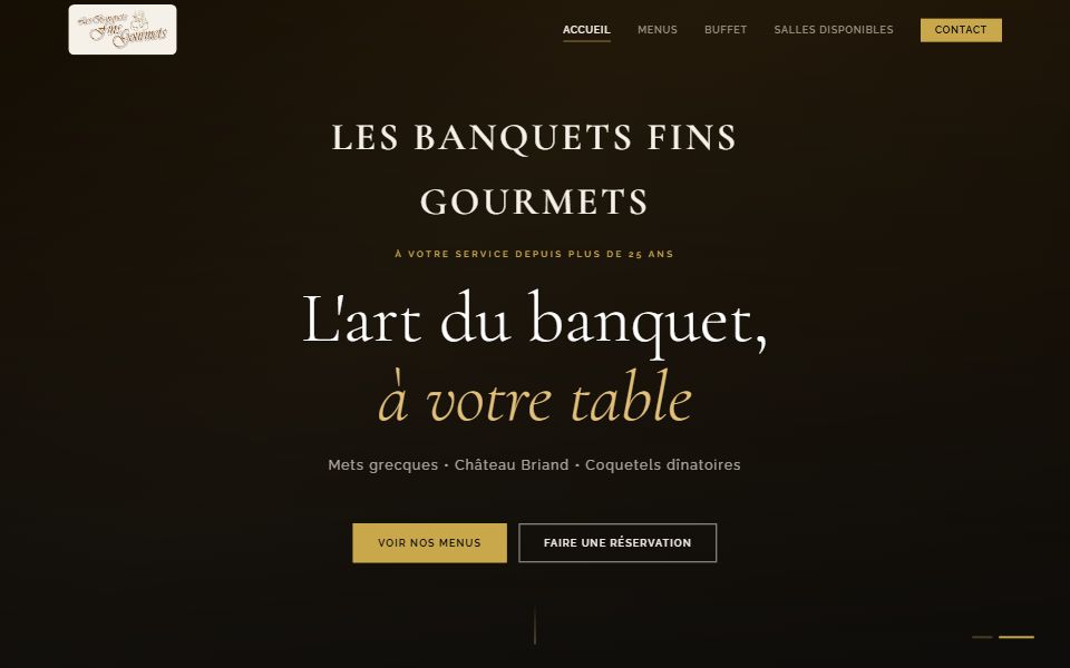 Page d'accueil de Fins Gourmets