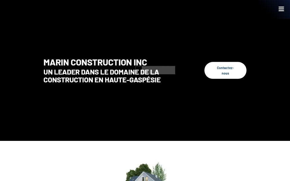Page d'accueil de Marin Construction