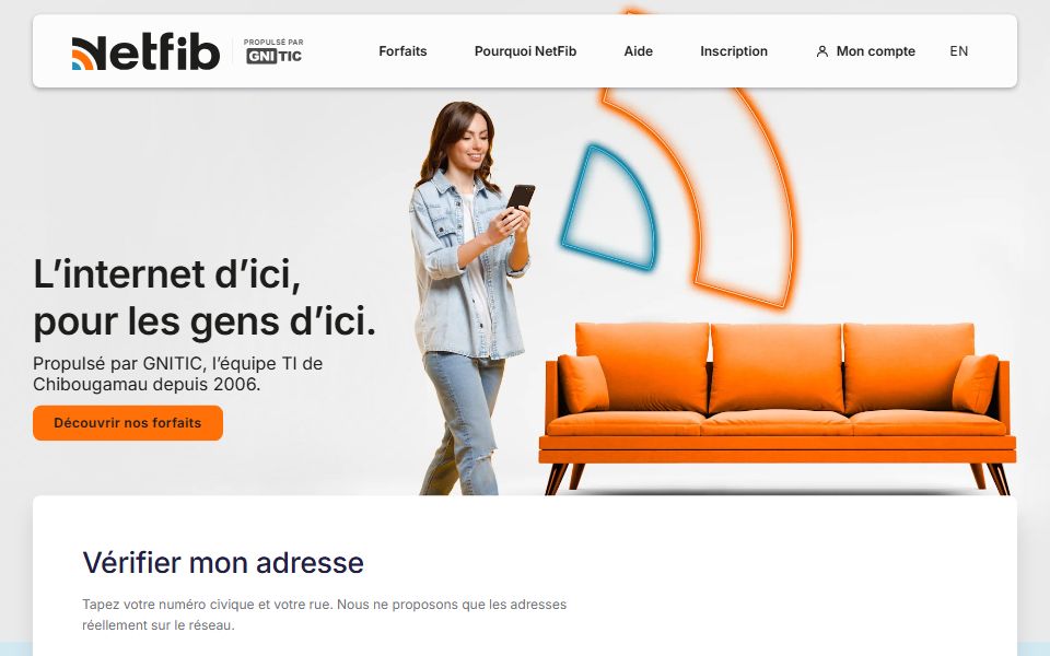 Page d'accueil de NetFib